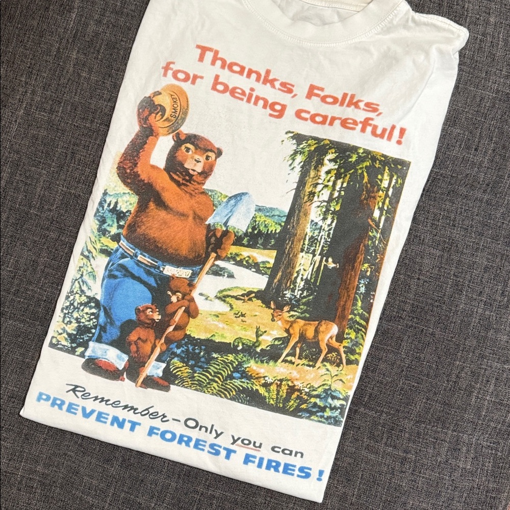 Smokey Bear National Parks Graphic Tee “Thanks Folks for Being Careful”